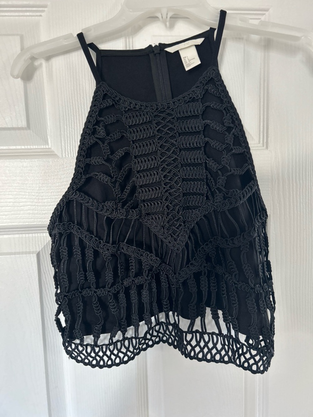H&M Black Crochet Halter Tank Top